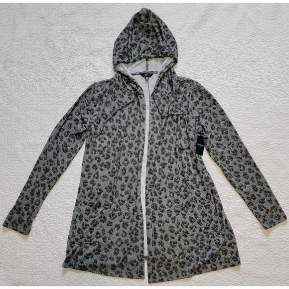 NWT Lucky Brand Cloud Jersey Hooded Cardigan Sweater - Picture 3 of 9